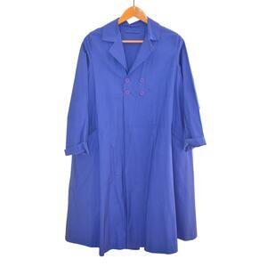 Cobalt Blue Swing Jacket Lightweight Cotton Oversized